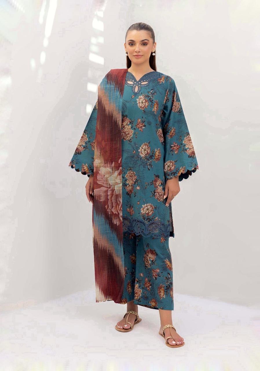 ASIFA NABEEL LAWN PRINTED EMBROIDERY DRESS 3 PIECE UNSTITCHED