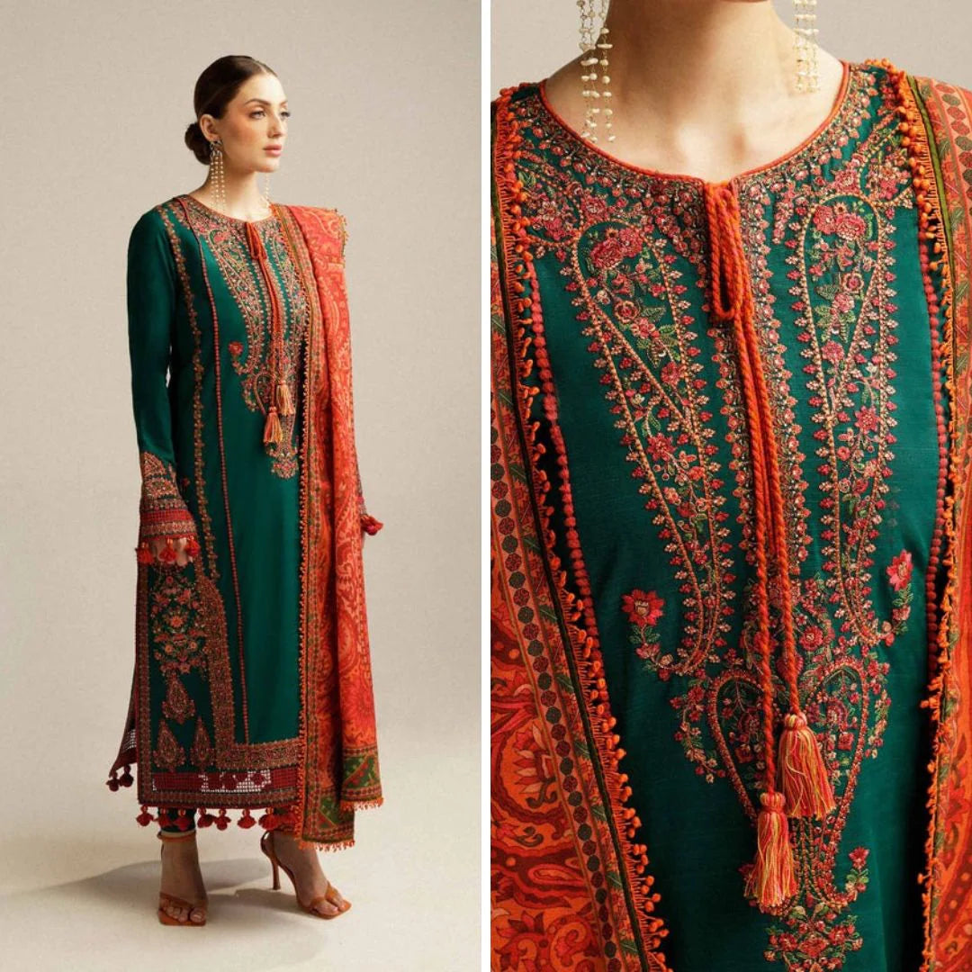 3 Piece Embroidered Lawn Suit - HR 937