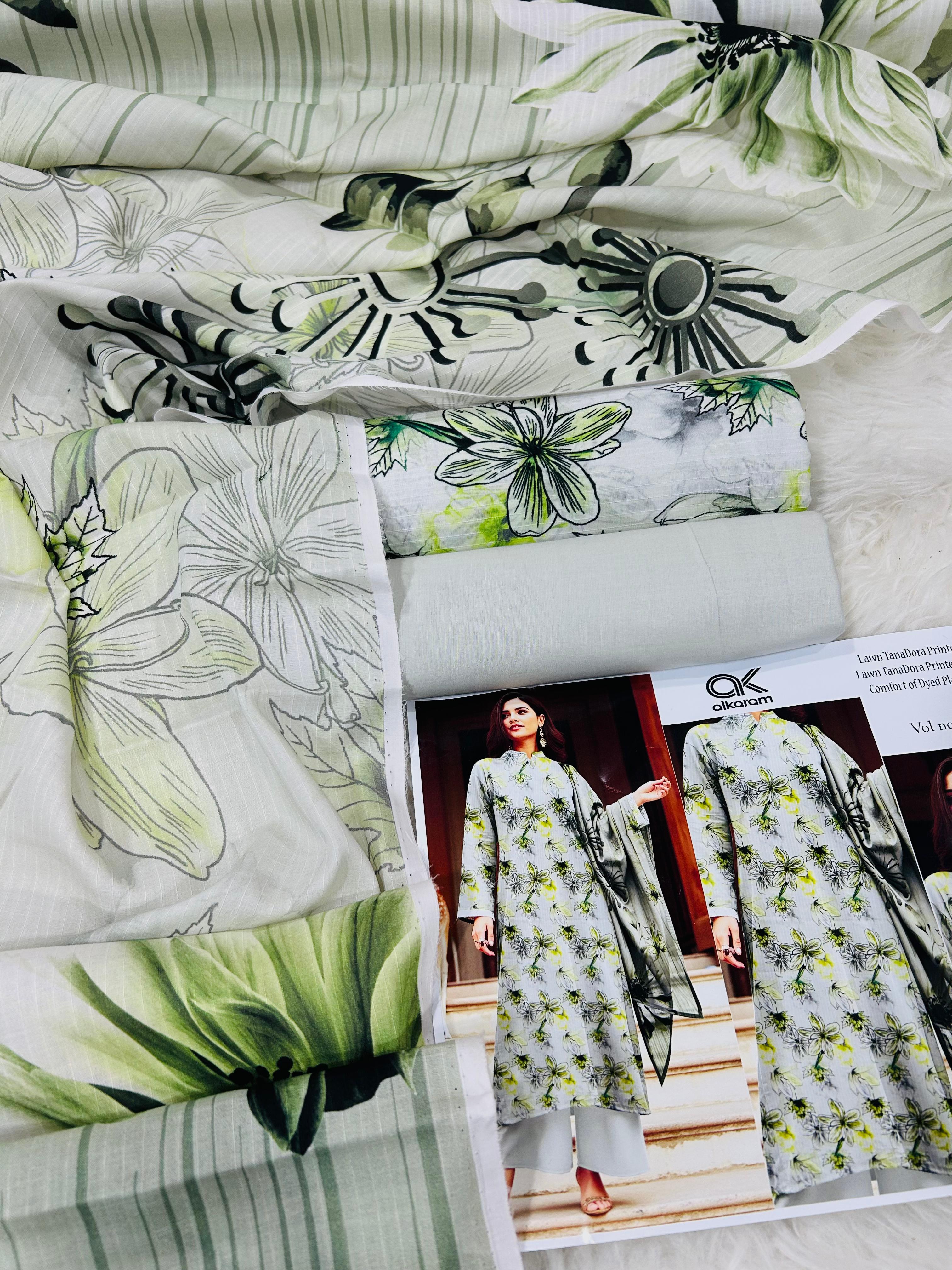 Al Karam Premium Lawn 3PC Printed Suit – TD-602