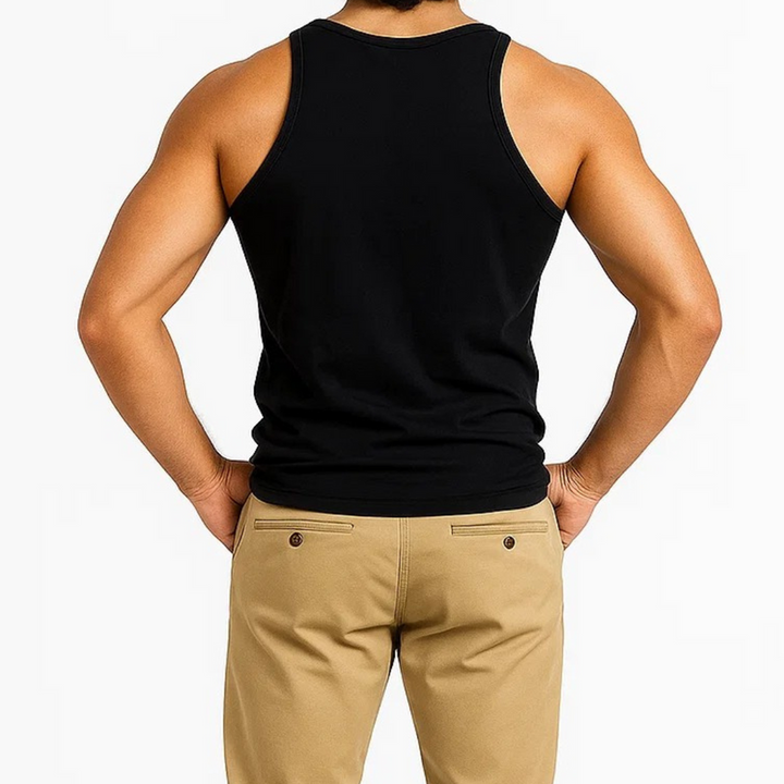Soft Fit Black Sleeveless Vest - Pack of 3