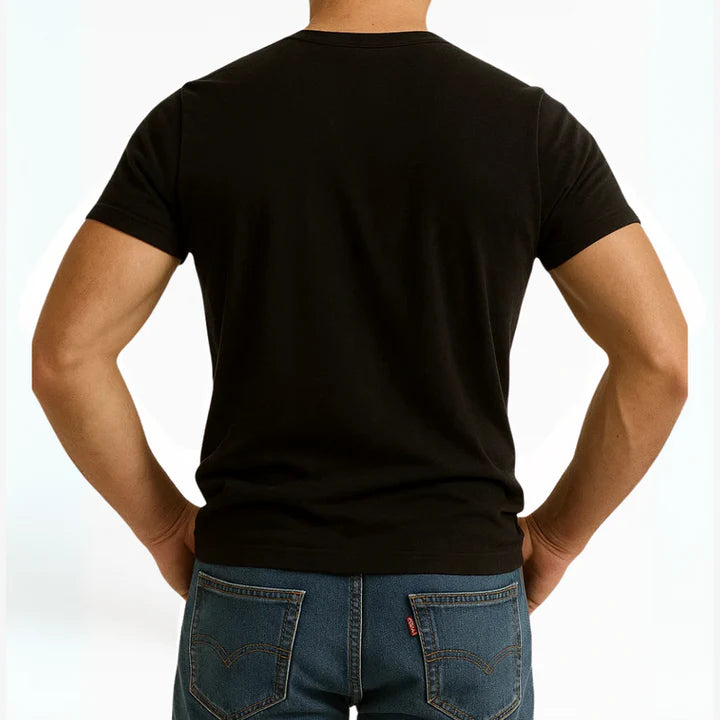 Soft Fit Black Half Sleeve Vest - Pack of 3