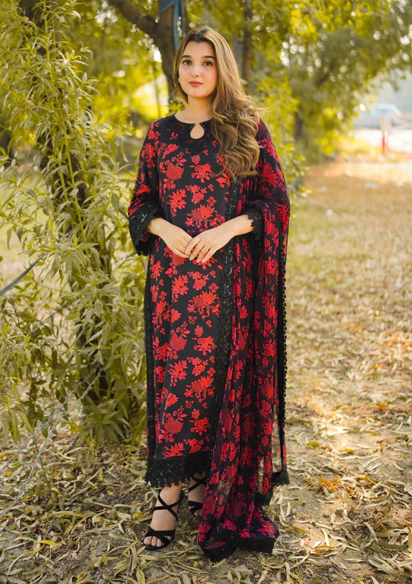 Aneelas Lawn Embroidered & Printed 3 Piece - J2097