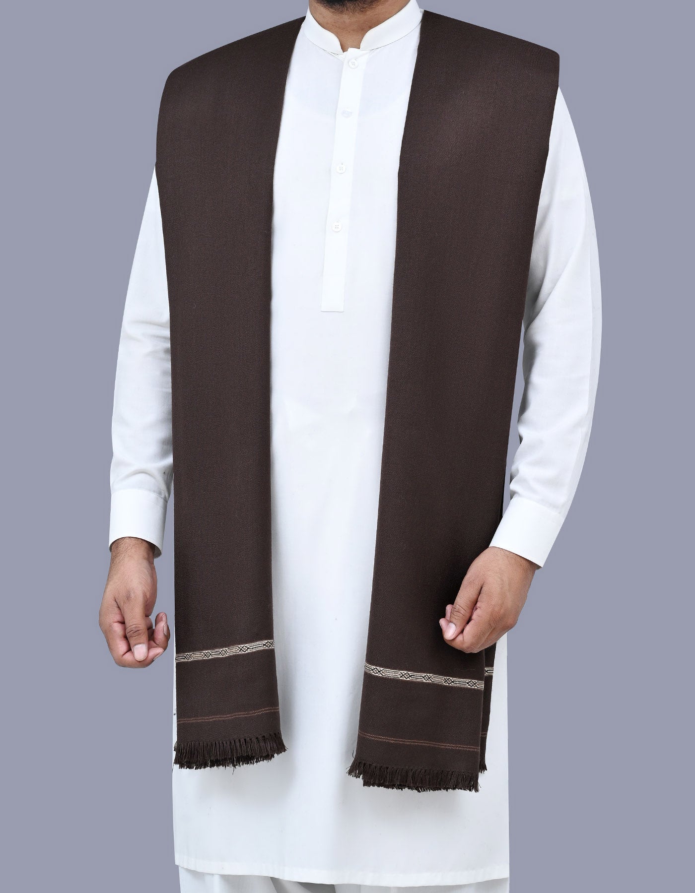 Men's Winter Shawl -Chocolate