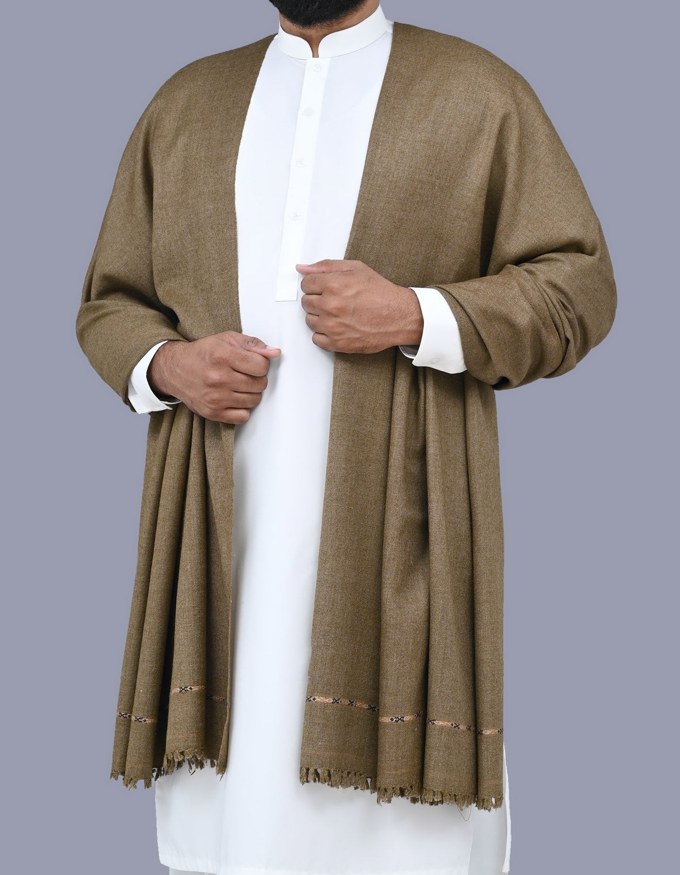 Men's Winter Shawl - Olive