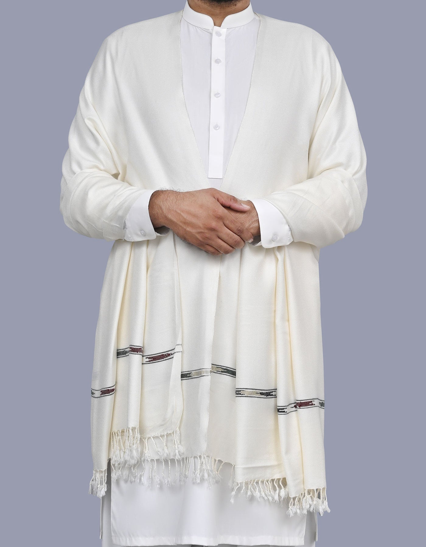Men's Winter Shawl -Off White