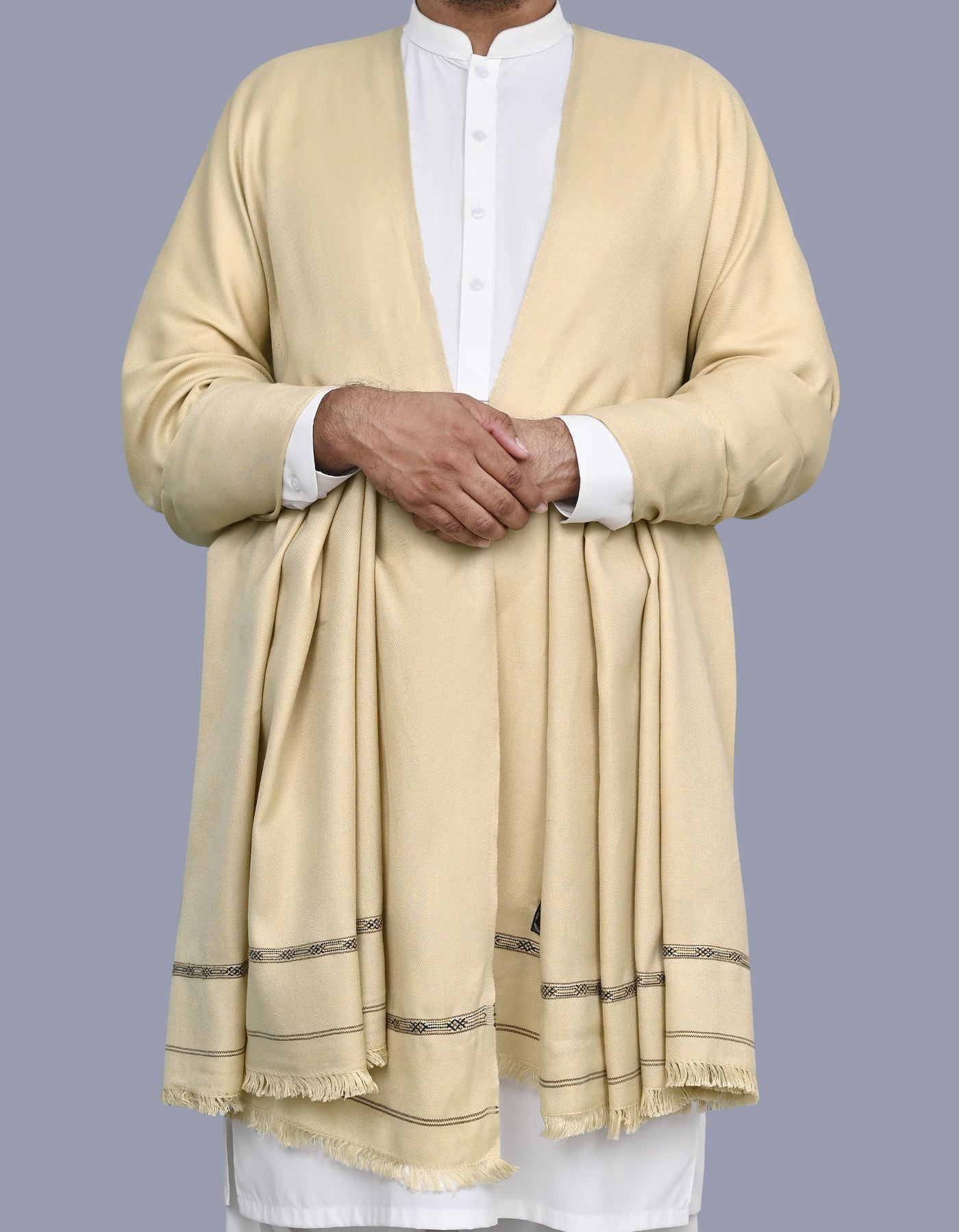 Men's Winter Shawl - Cream
