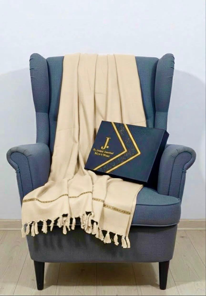 Men's Winter Shawl - Cream