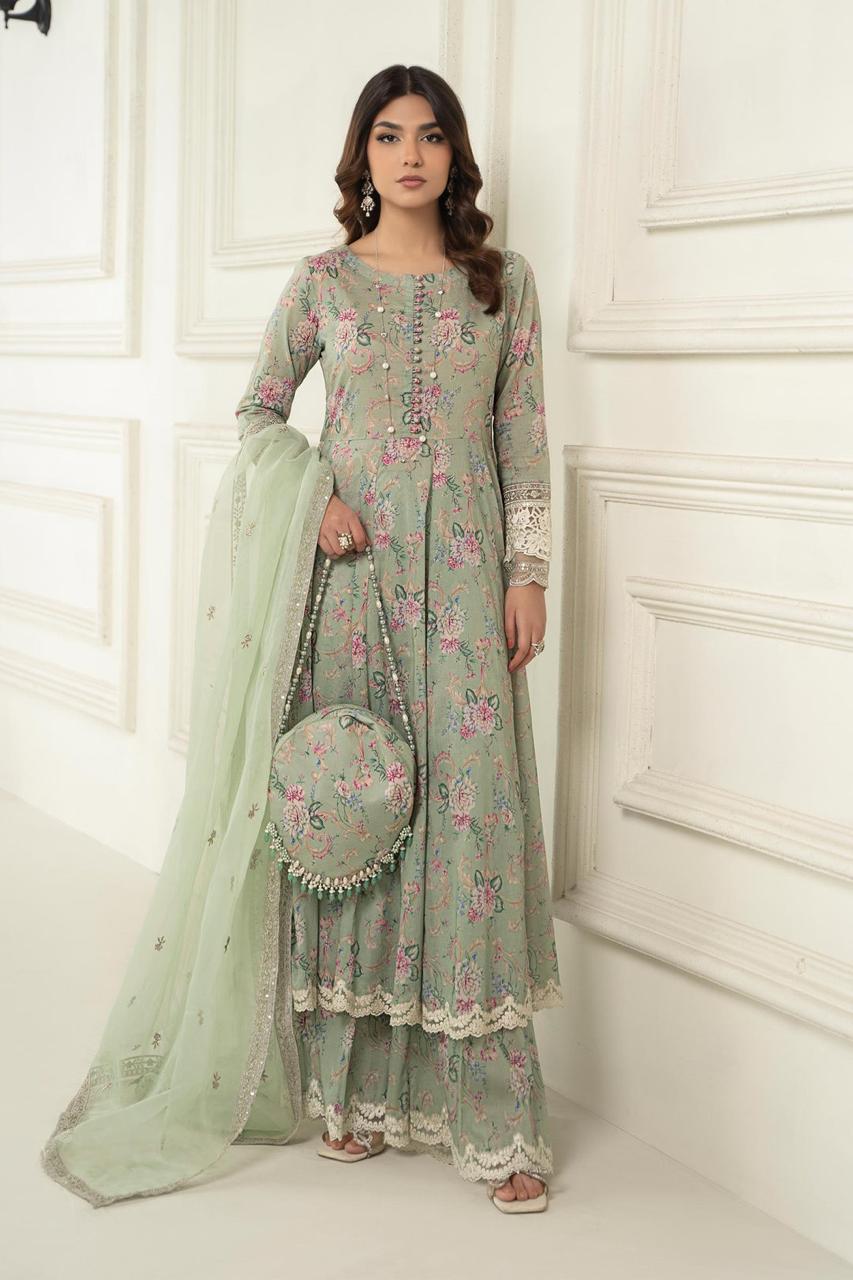 MARIA B LAWN PRINTED EMBROIDERY DRESS 3 PIECE UNSTITCHED