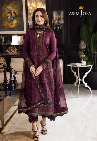 3PC Unstitched Winter collection Embroidered - SK-259